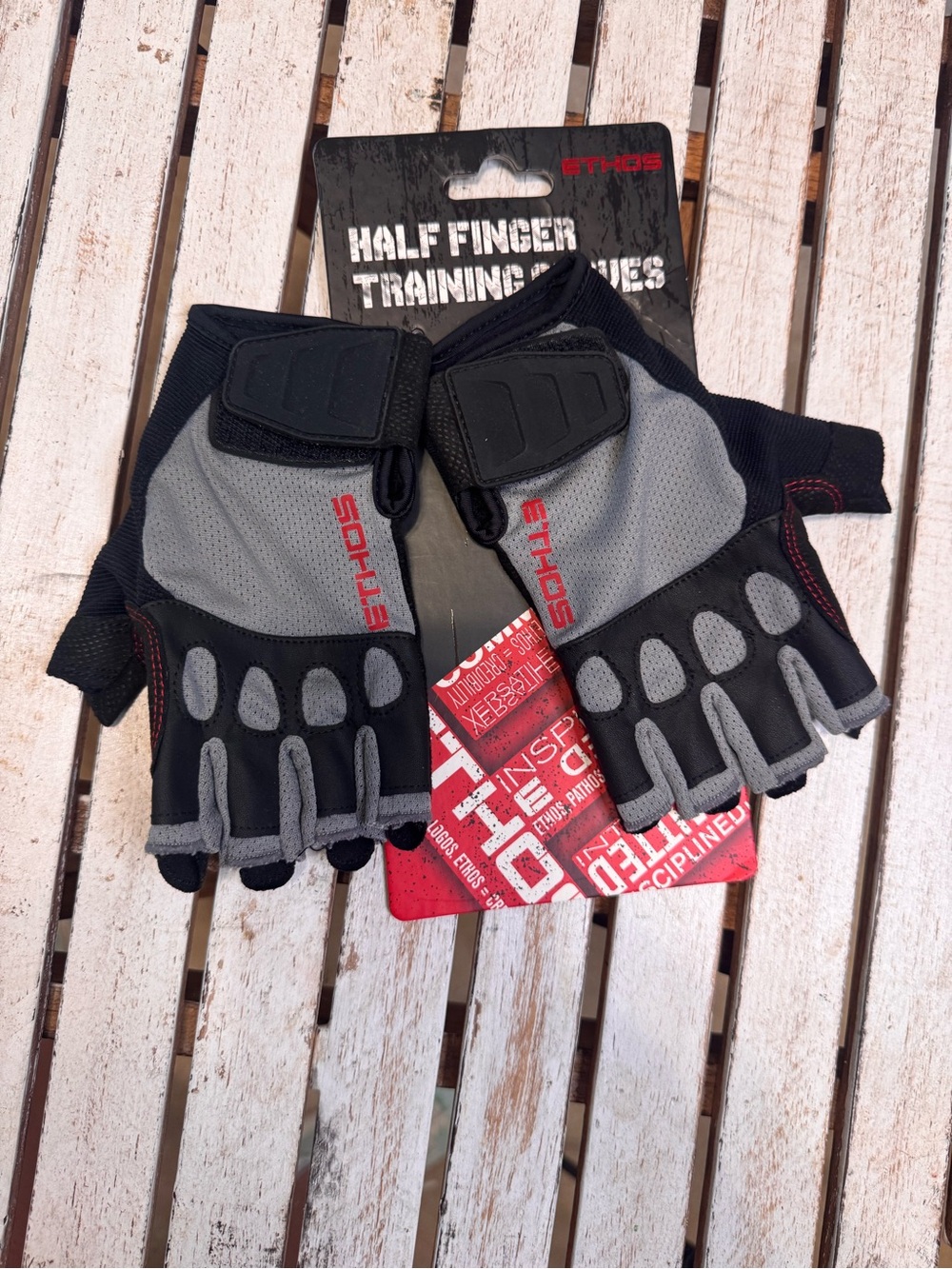 Ethos Kids Half-Finger Training Gloves in Black & Gray